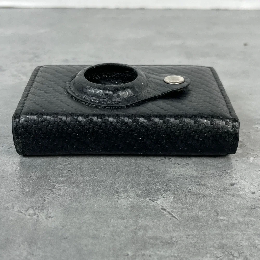 CHIGLN Mens Black Carbon Fiber RFID Blocking Wallet with AirTag‎ Holder